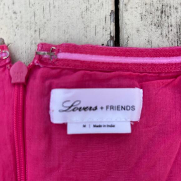 Lovers + Friends Pink Eyelet Ruffle Mini Dress‎ Medium Y2K Coquette Medium - Picture 4 of 9